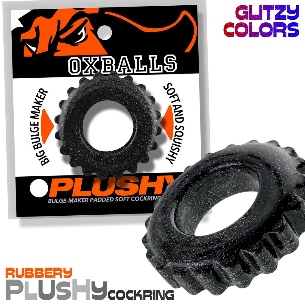 Plushy Single Ring Black Mica