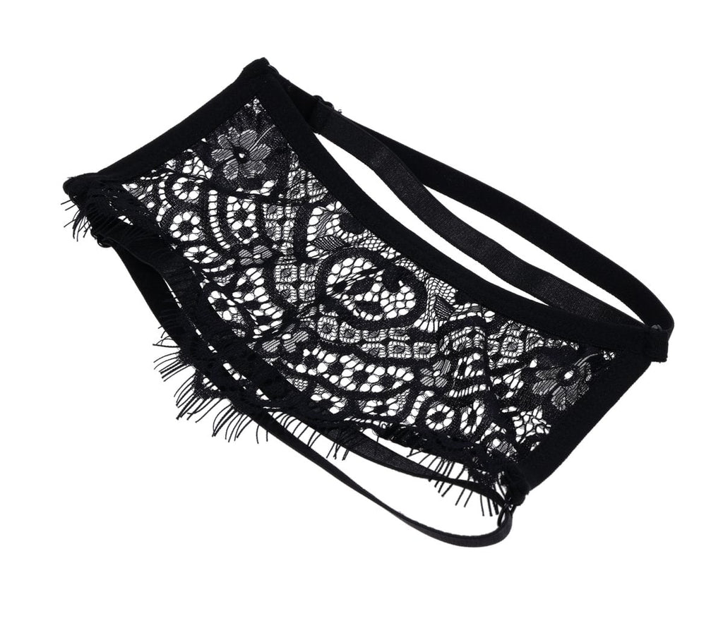 Veiled Vision Lace Blindfold - Black