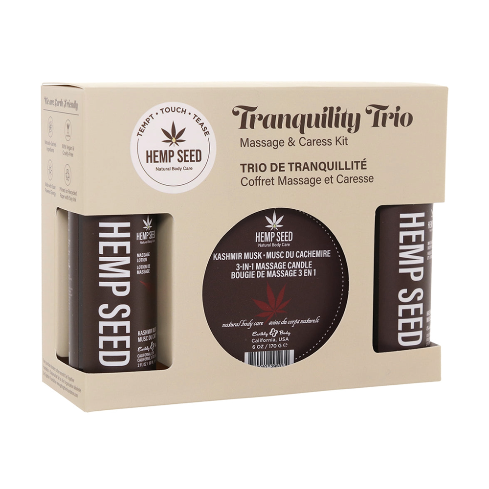 Hemp Seed Tranquility Massage Trio Gift Set - Kashmir Musk