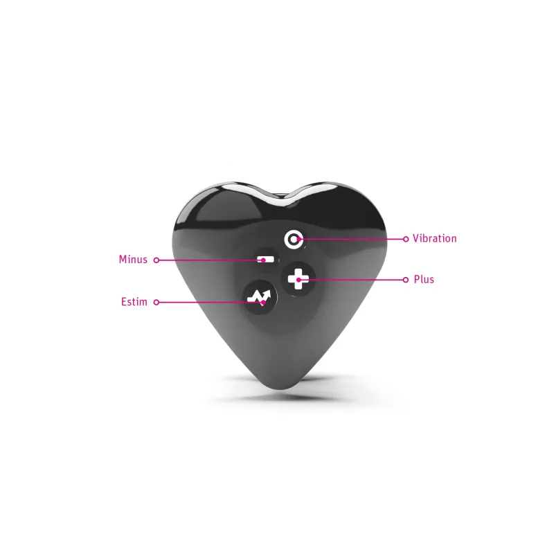 Mystim Heart's Desire eStim layonvibrator, Black