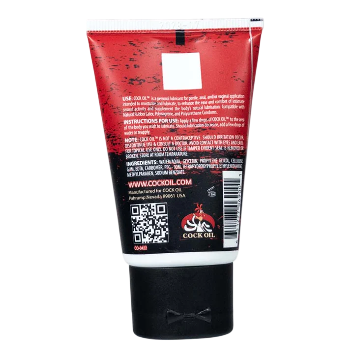 Cock Oil Water-Based Lubricant – Squeeze Tube 2 oz