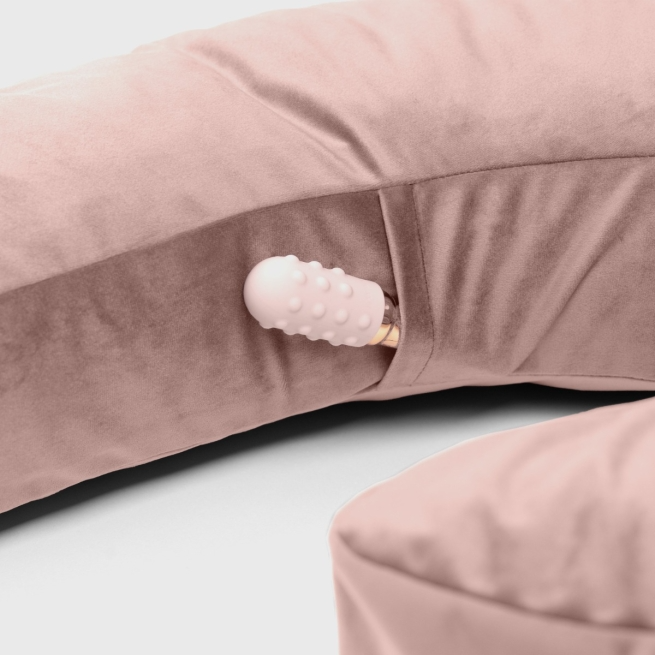 Lune Side Snuggle Pillow with Palm Vibrator Rose