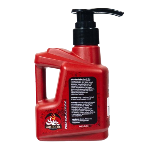 Cock Oil Water-Based Lubricant – Plastic Bottle with Pump Top 10 oz