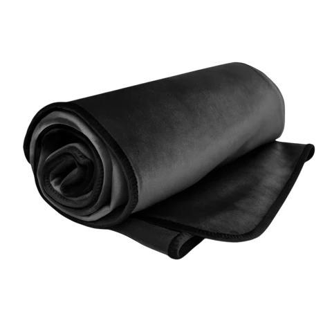 Fascinator Lush Throw  Black Microvelvet - King Size