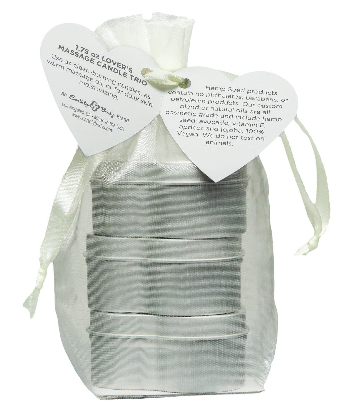 Hemp Seed Valentine '26 Candle Trio Includes:  1 of each:  XOXO 1.75oz, Lip Locked 1.75oz, Pucker Up 1.75oz