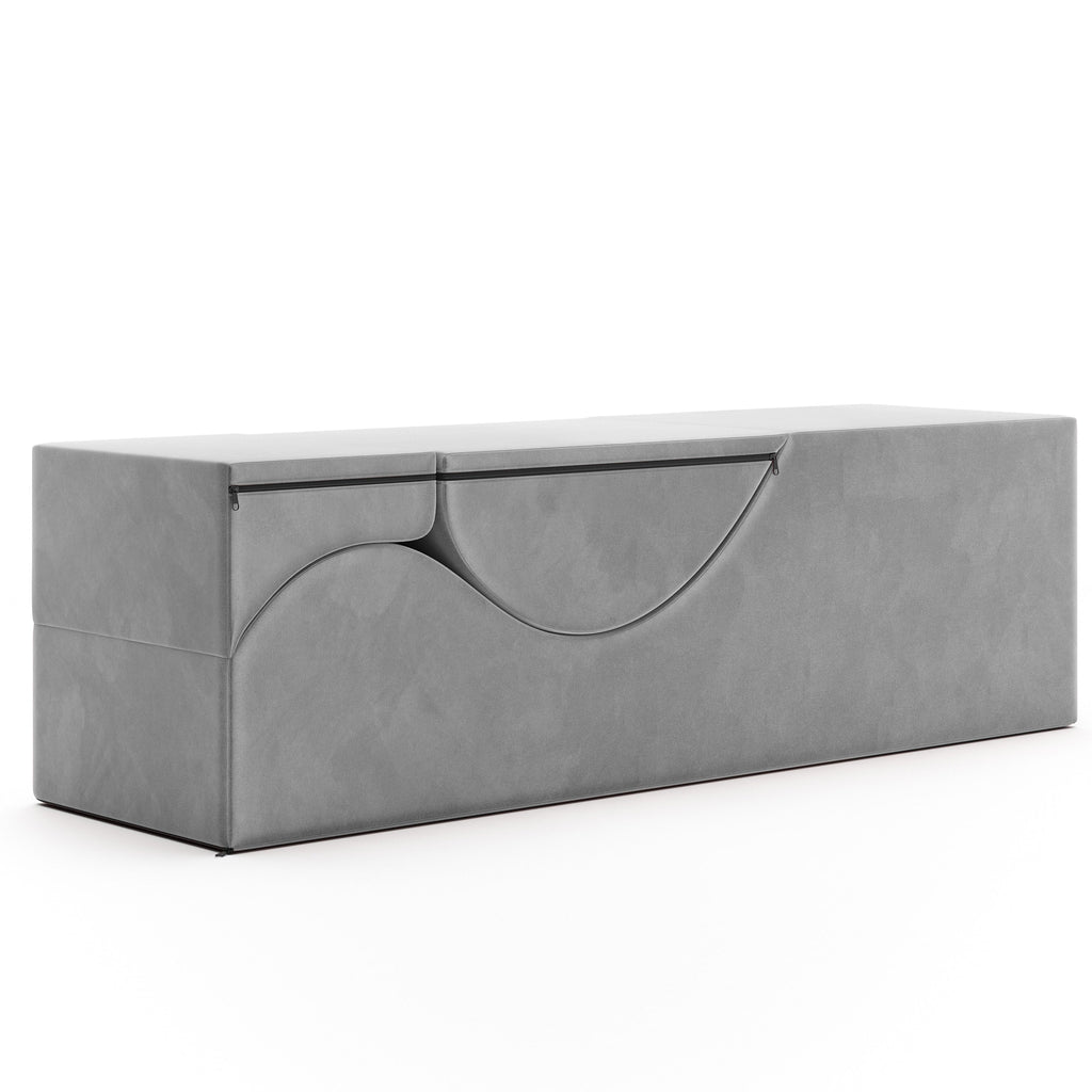 Aria Flip Chaise 18 Inch Wide - Convertible Sex Chair and Bed Bench, Grey