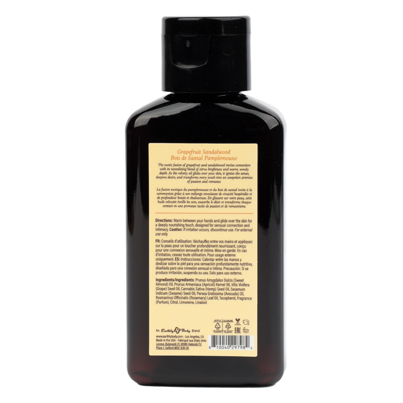 Hemp Seed at Night Massage Oil Aphrodisiac Collection Grapefruit Sandalwood 2oz / 60ml